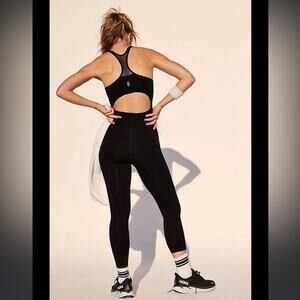 Free People FP Movement Free Style Mesh Jumpsuit in Black Size xs/s